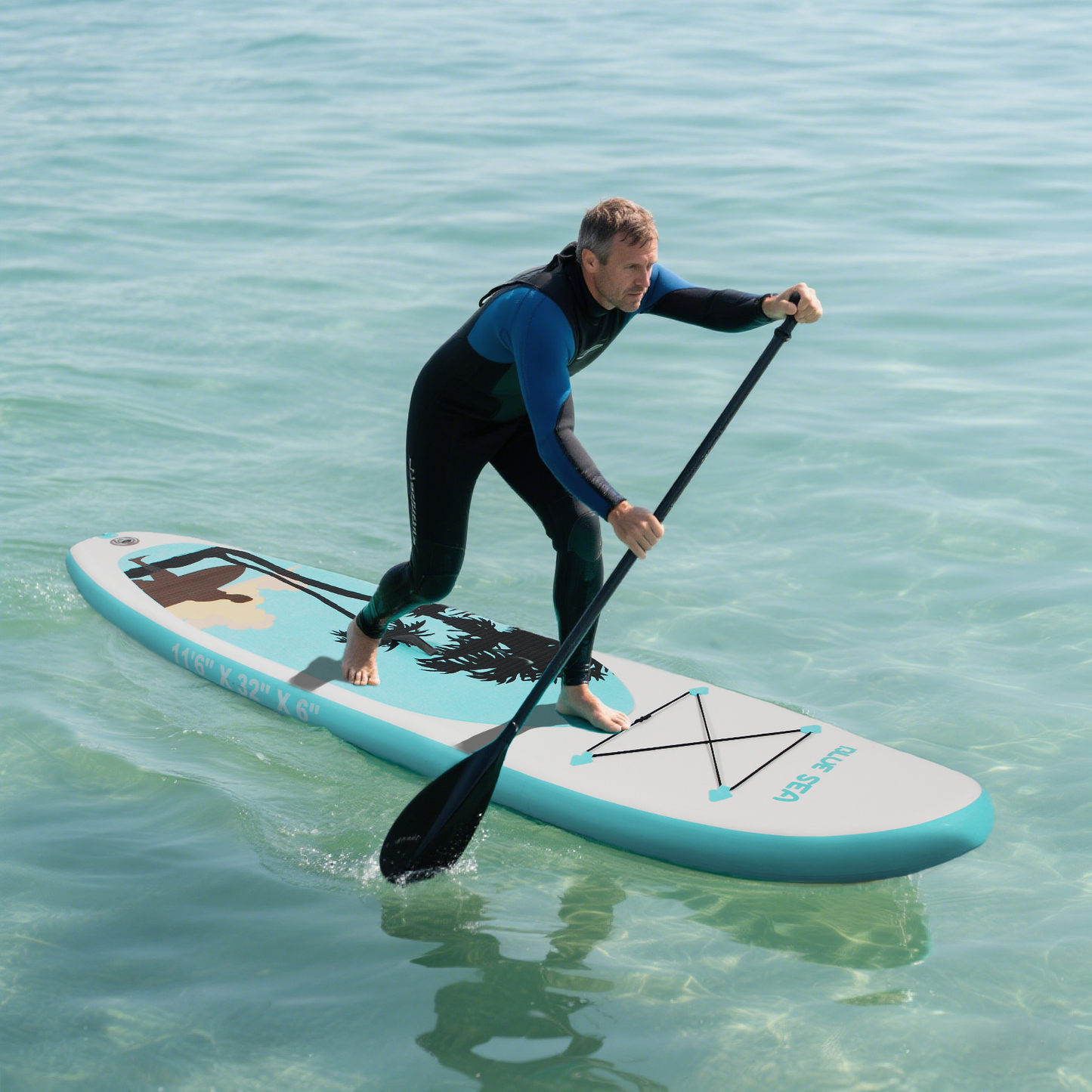 PORTABLE INFLATABLE STAND UP PADDLE BOARD | 10'6"×32"×6" DIMENSIONS | PREMIUM PVC MATERIAL | FULL KIT FOR ADULTS/YOUTH
