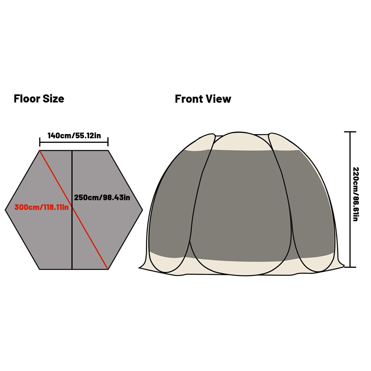 5-8 PERSON TENT | Portable Screen House Tent with Mosquito Net | Camping Backyard Patio & Protection Outdoor Shelter | Suitable for Family