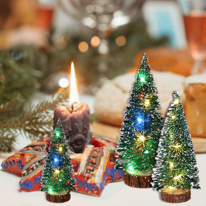 15/20/25/30cm Mini Small Pine Needle Tree Warming Light Led Light Christmas Tree Family Gathering Table Decoration DIY Crafts