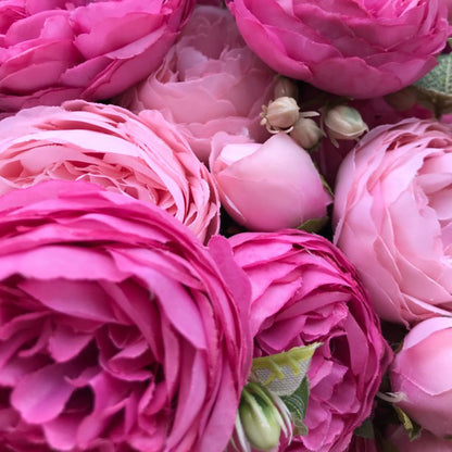 Silk Rose & Peony Artificial Flower Bouquet | Beautiful Flores for Wedding Party Home Decoration | Mariage Fake Flowers