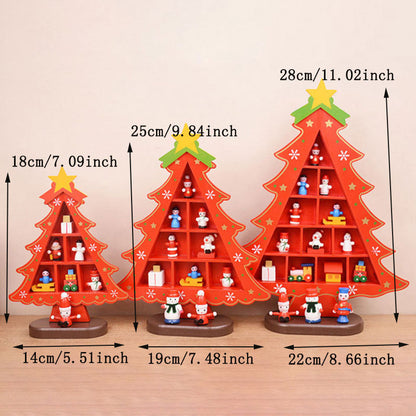 Christmas Decorations Wooden Christmas Tree Creative Scene Ornaments Three-dimensional Desktop Decoration