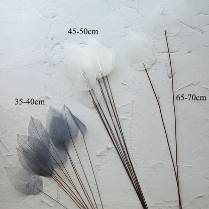Home Decoration Lucency Leaf Artificial Flowers | Natural Vein Immortal Flowers | Wedding Table Decor with Wire Stem