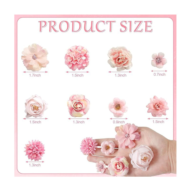 20/50Pcs Pink Artificial Flower Head MSini Silk Artificial Rose Daisy Flower Craft Supplies Wedding Party Wreath Home Decoration