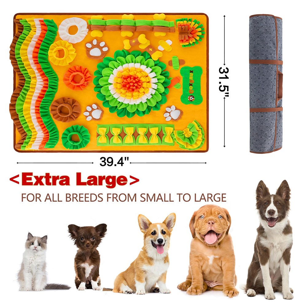 New pet sniffing pads, training pads and sound-making toys