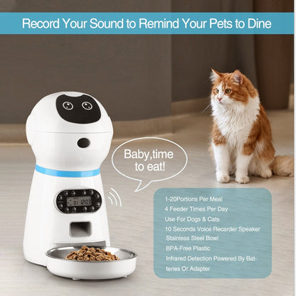 3.5L Automatic Pet Dog Cat Feeder | Smart Food Dispenser | For Cats Dogs | Timer