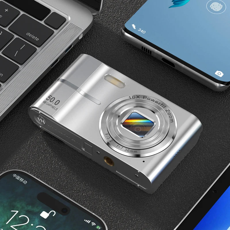 4K Digital Camera, 50MP, 16X, Student Camera, Outdoor Use