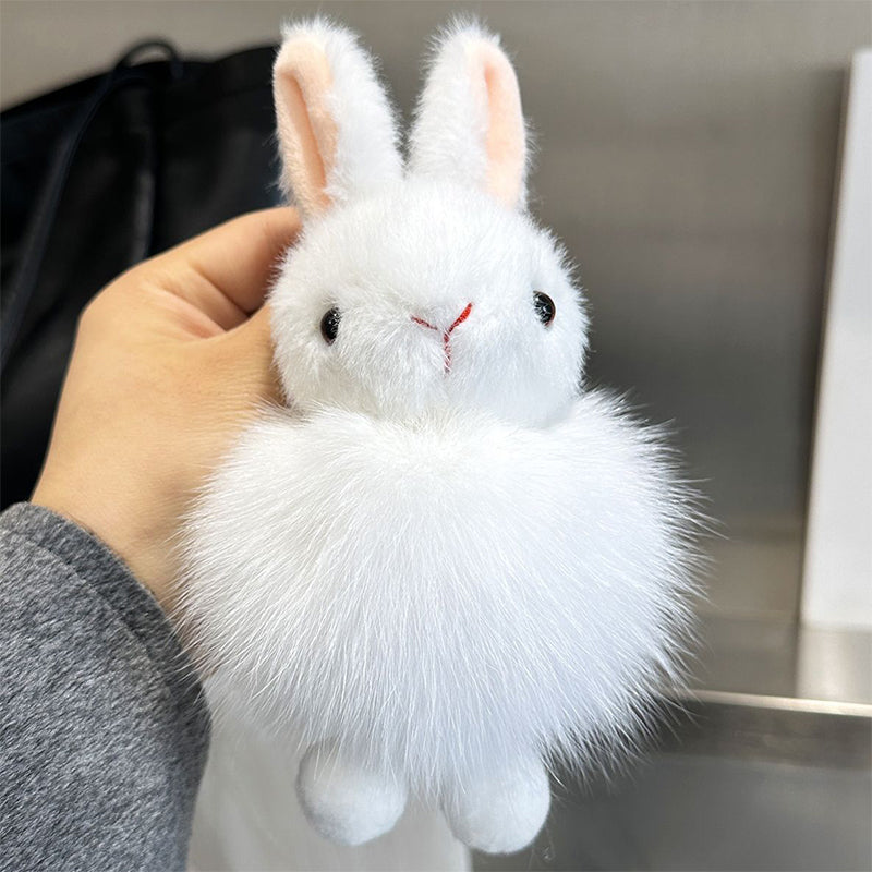 Cartoon - style plush rabbit keychain pendants, fashionable and cute animal rabbit pom - pom backpack accessory pendant toy keychains