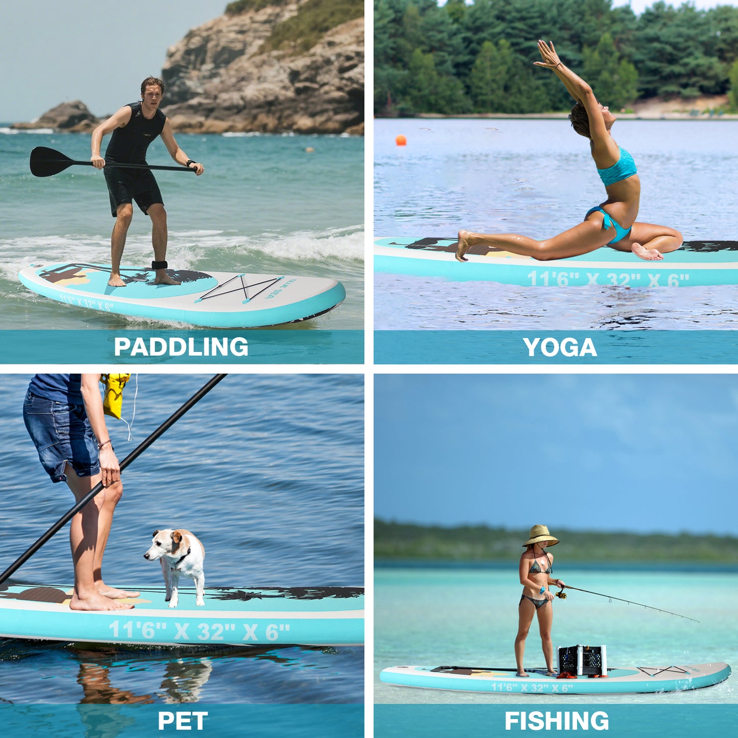 PORTABLE INFLATABLE STAND UP PADDLE BOARD | 10'6"×32"×6" DIMENSIONS | PREMIUM PVC MATERIAL | FULL KIT FOR ADULTS/YOUTH