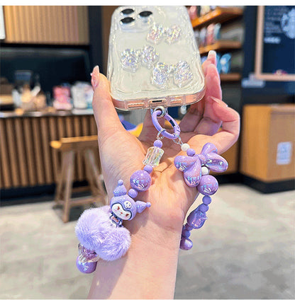 Hello Kitty Hand-painted Beaded Phone Chain | Multi-purpose Charm for Camera & Phone Case