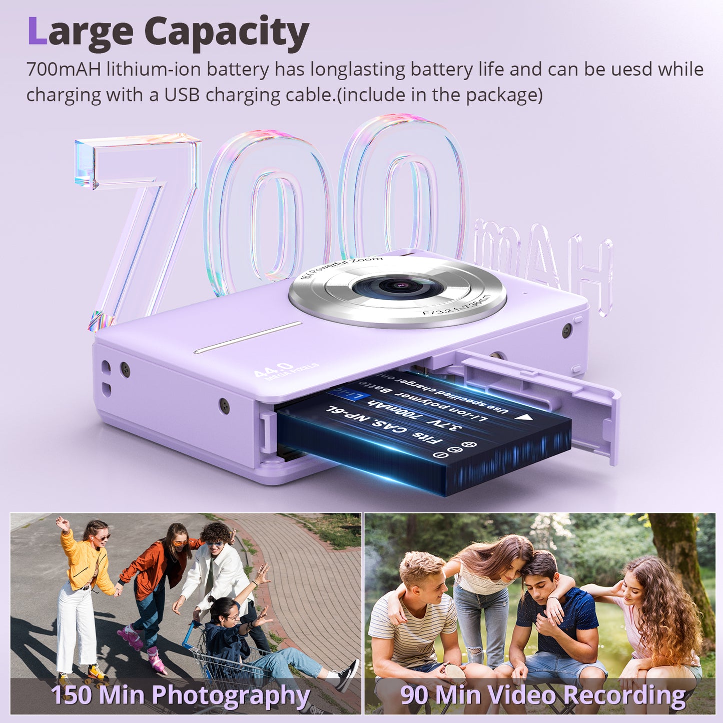 Digital camera, children's camera, video camera, with 16 - x zoom, compact camera, comes with a 32GB card