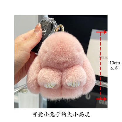 Rabbit Fur keychain Bunny Trinket Key Gifts Chain Women Bag Car Keychain Pendant Decoration Jewelry Bags Hangings Accessories