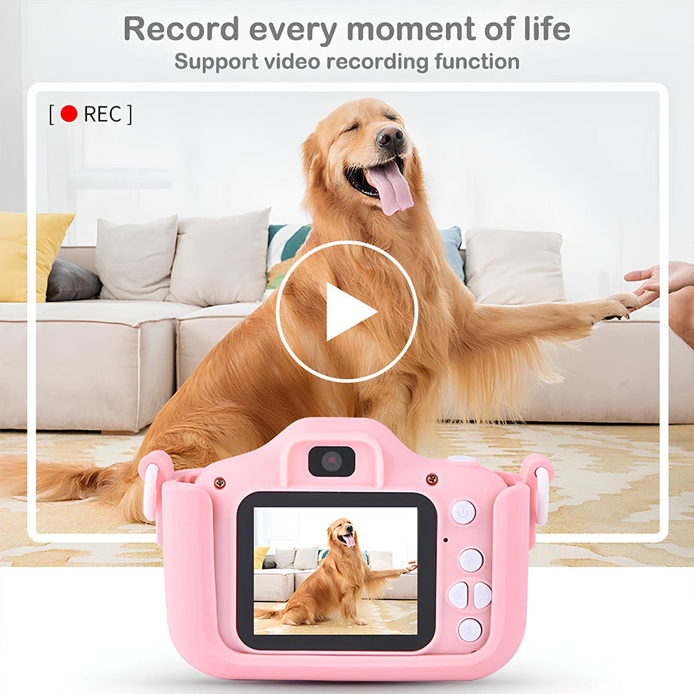 Kids Mini Digital Camera Toys Cartoon Soft Silicone Cover 32GB SD Card For Boy Girl Christmas Gift