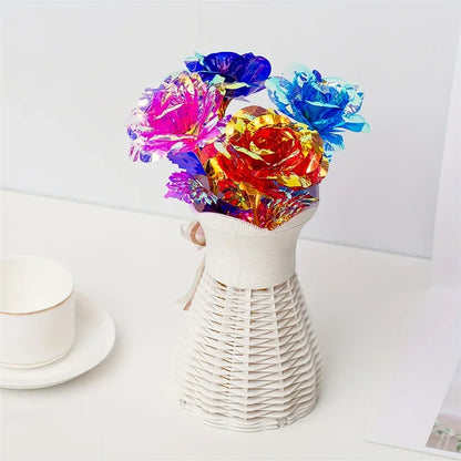 10PCS 24K Foil Plated Rose | Valentine's Day Creative Gift | Forever Love Wedding Decor