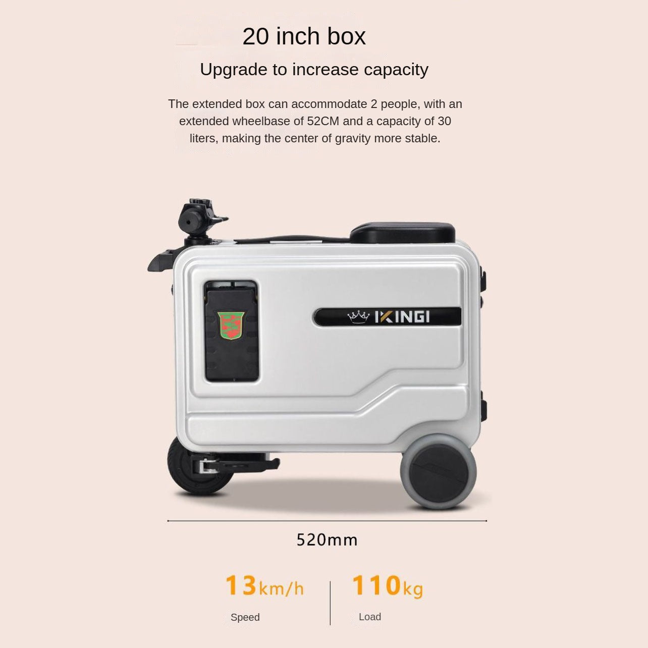 Foreign trade 20 inch smart electric riding box trolley case multifunctional electric luggage pull gift electric boarding bag