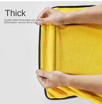 Car towel double-sided coral velvet cleaning towel thickened and enlarged cleaning rag absorbs water without leaving traces Car wash towels