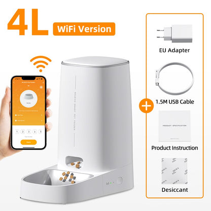 4L Automatic Pet Feeder Dispenser | Remote Control | Smart WiFi | For Pet Dry Food