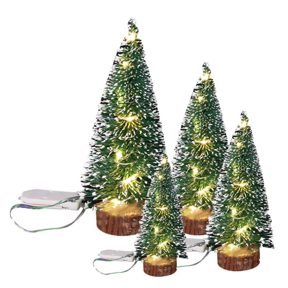 15/20/25/30cm Mini Small Pine Needle Tree Warming Light Led Light Christmas Tree Family Gathering Table Decoration DIY Crafts