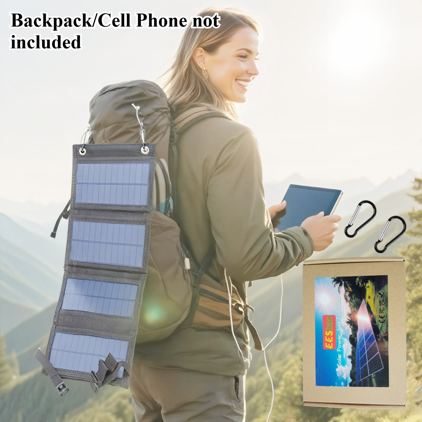 25W - 100W Foldable Waterproof USB Solar Charger | For Cell Phone & Tablet | Portable Outdoor Camping Emergency Power Supply