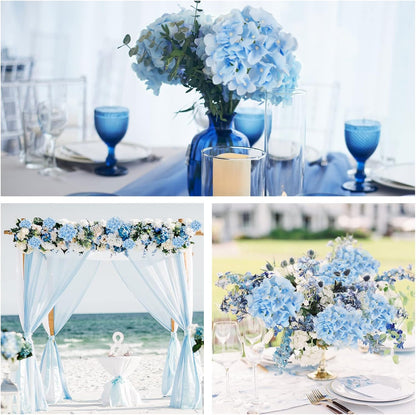 100 Pcs Silk Hydrangea Artificial Flowers | Fake Hydrangea Bouquet with Stems | Wedding DIY Floral Decor Supplies