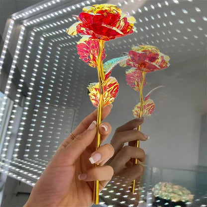 10PCS 24K Foil Plated Rose | Valentine's Day Creative Gift | Forever Love Wedding Decor