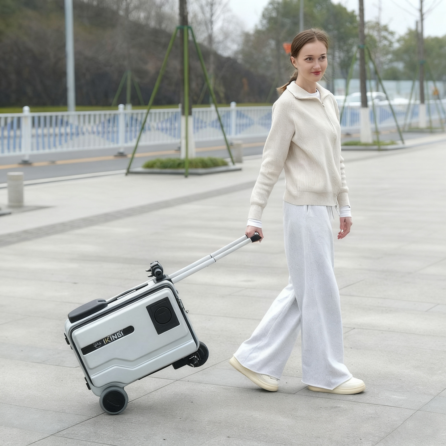 Foreign trade 20 inch smart electric riding box trolley case multifunctional electric luggage pull gift electric boarding bag