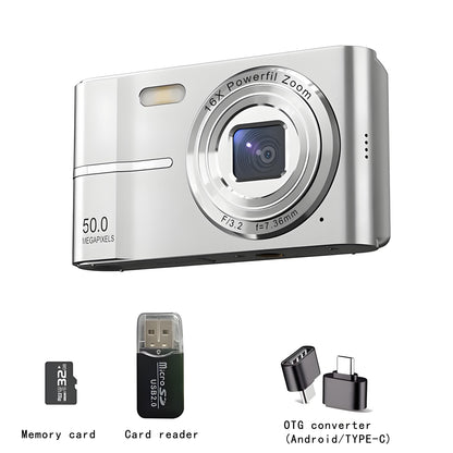 4K Digital Camera, 50MP, 16X, Student Camera, Outdoor Use