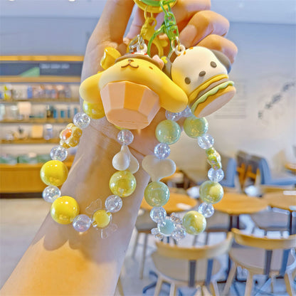Cute Cartoon Beaded Keychain | Hello Kitty/Cinnamoroll/Kuromi Doll Pendant