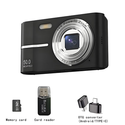 4K Digital Camera, 50MP, 16X, Student Camera, Outdoor Use