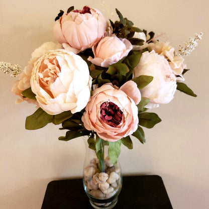 1Bunch European Artificial Peony Silk Flowers | Wedding Party Home Decor | Bouquet Wreath DIY Scrapbooking Supplies