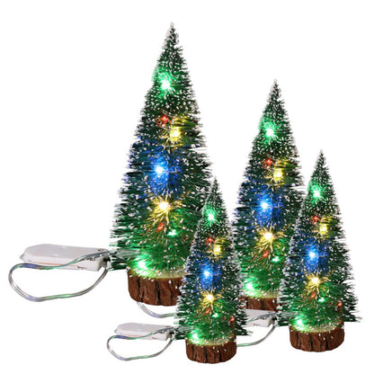 15/20/25/30cm Mini Small Pine Needle Tree Warming Light Led Light Christmas Tree Family Gathering Table Decoration DIY Crafts