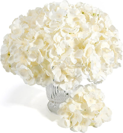 100 Pcs Silk Hydrangea Artificial Flowers | Fake Hydrangea Bouquet with Stems | Wedding DIY Floral Decor Supplies