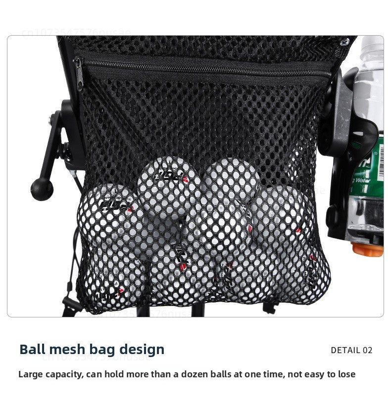 PGM Aluminium Alloy Trolley with Umbrella Holder Bottle Cage Fixing Rope Manual Brake Foldable Golf Bag Cart Four Wheels QC005