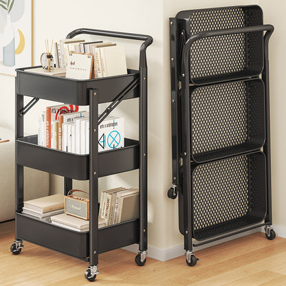 Small trolley storage rack | portable snack rack | foldable multi-layer floor storage rack