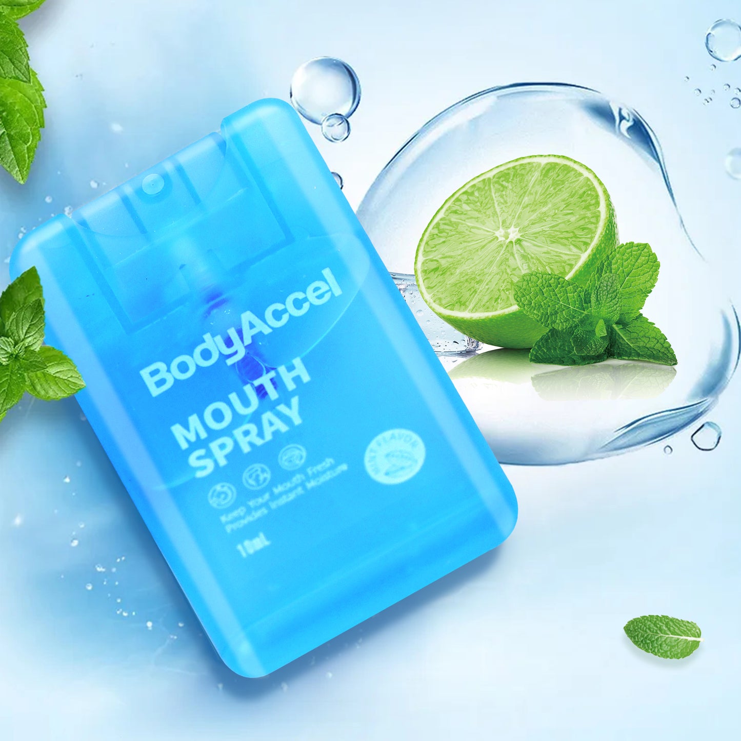 Bad breath eliminating oral spray, oral care, fresh breath, portable use, worry-free in social situations, essential for daily use, refreshing at any time, taking effect quickly, mint flavor.