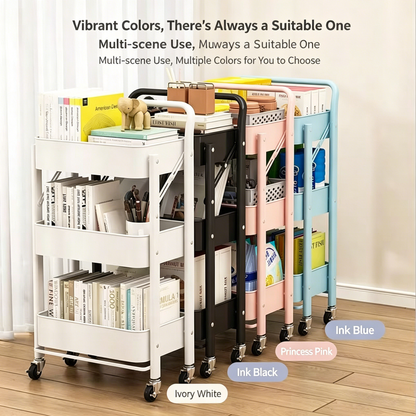 Small trolley storage rack | portable snack rack | foldable multi-layer floor storage rack