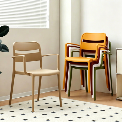 Thickened plastic chair Household backrest stool Stackable dining Outdoor courtyard Garden Cafe Restaurant