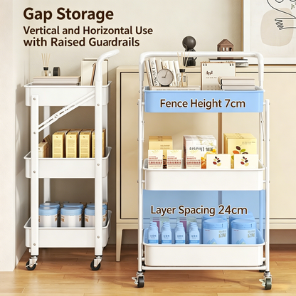 Small trolley storage rack | portable snack rack | foldable multi-layer floor storage rack