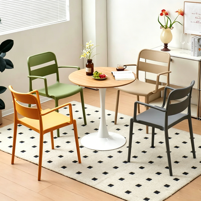 Thickened plastic chair Household backrest stool Stackable dining Outdoor courtyard Garden Cafe Restaurant