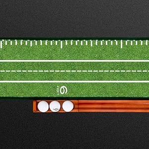 Putting Green Indoor | No Hump Golf Mat | Auto Ball Return | Easy To Fold Solid Wood Base | Luxurious Velvet Surface | Ideal For Home Office Golfers