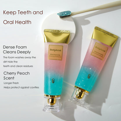 Two-tone toothpaste, oral care, teeth cleaning, fresh breath, whitening effect, anti-cavity function, mint flavor, fruit flavor, unique design, stylish appearance, convenient use, a must-have for families, daily necessities.