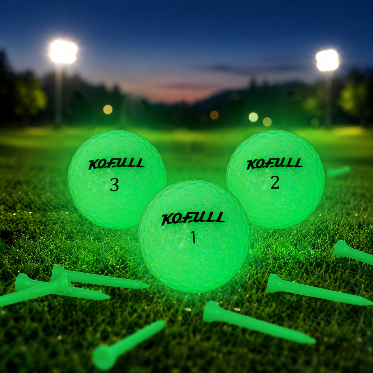 New 6-Piece Fluorescent Golf Set – Includes Fluorescent Golf Balls and 70mm Fluorescent Tees | Durable | and Highly Visible.