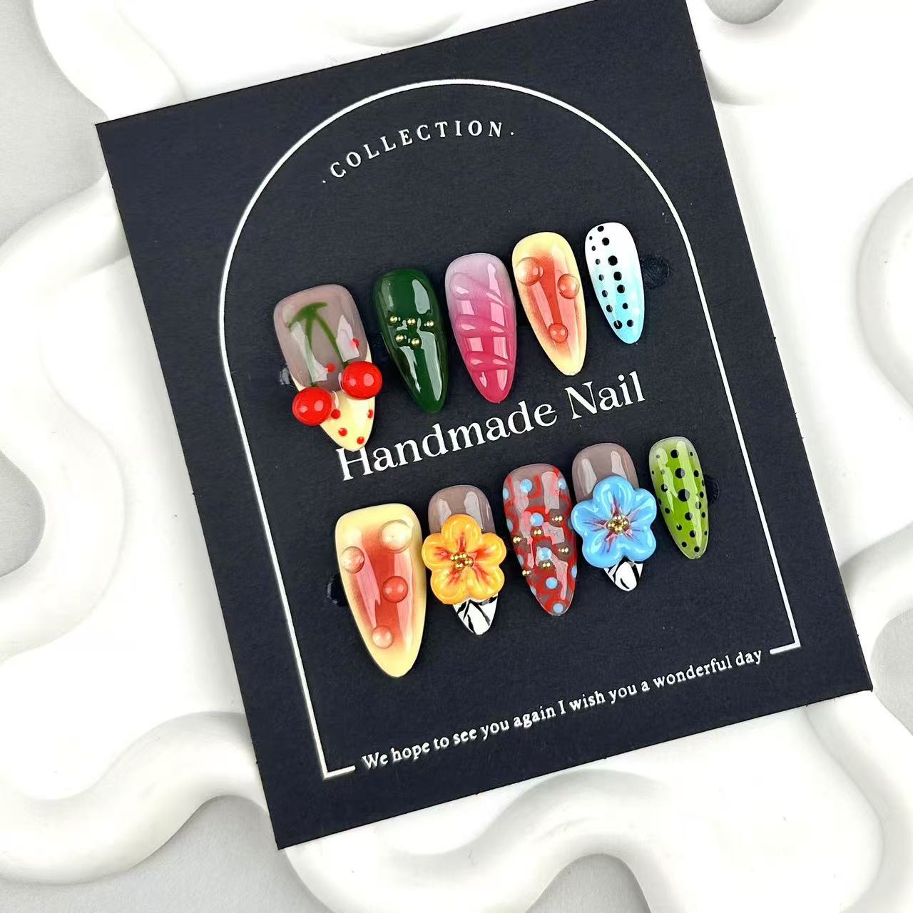 Handmade Nail Tips Wearable Nails   High-End Wearable Nail Art