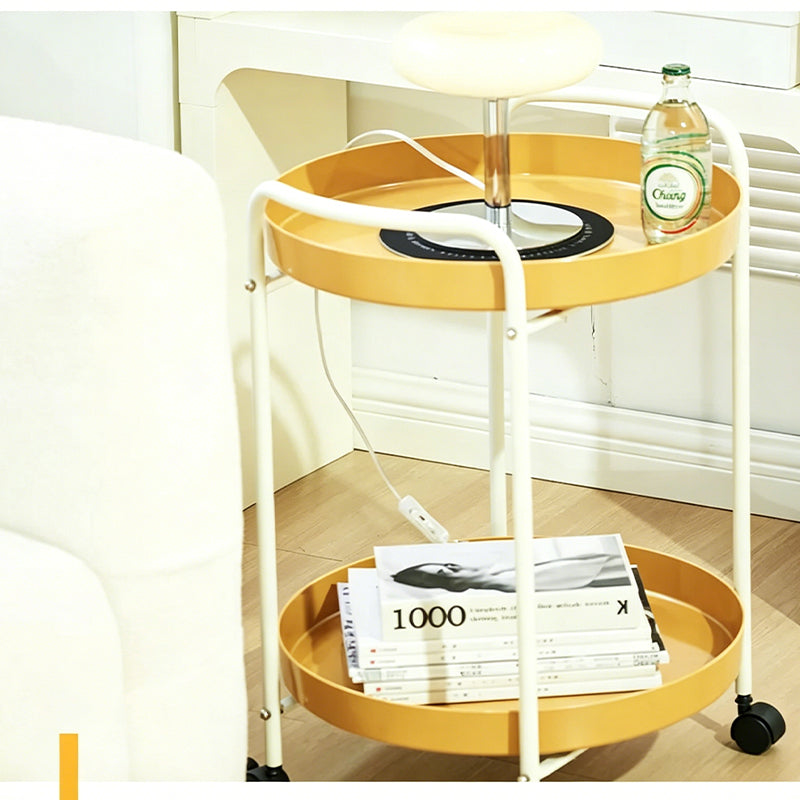 Couch side few household living room cream wind trolley simple coffee table design storage rack