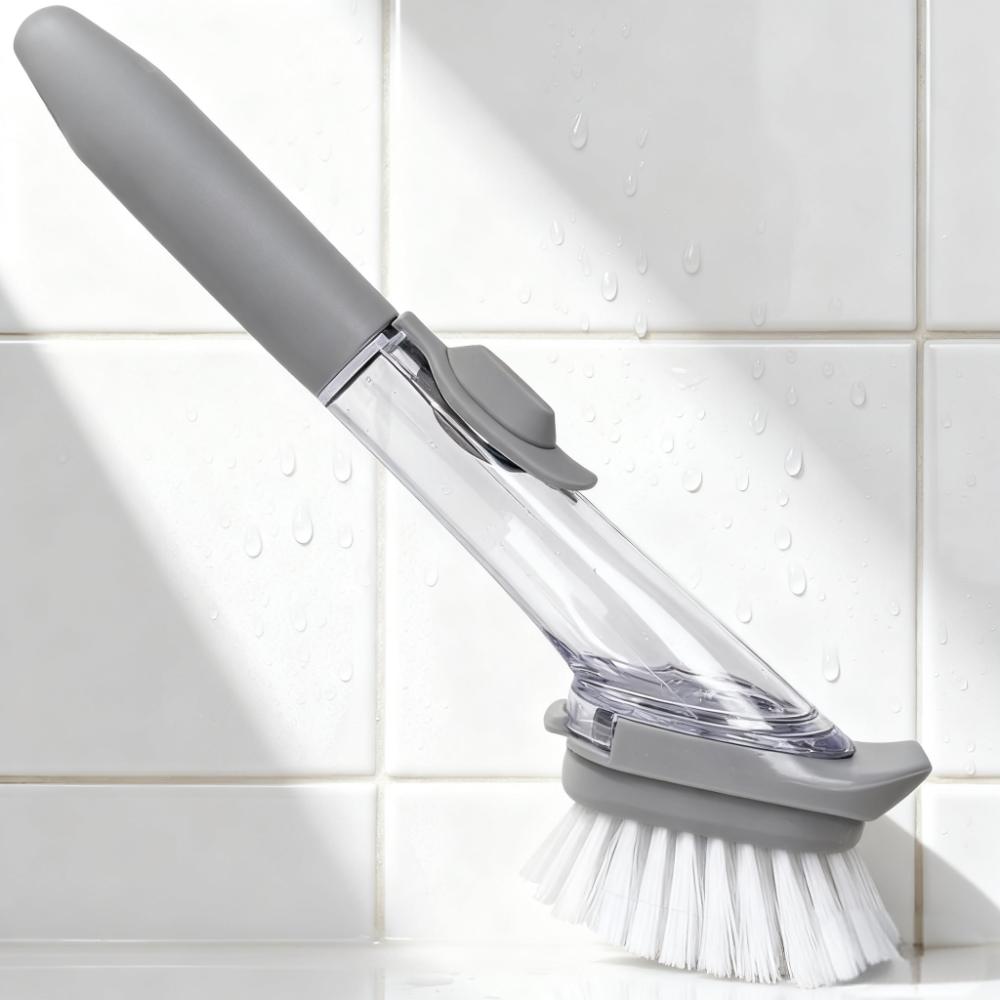 New Brush Pot Long Handle Cleaning Brush Kitchen Dishwashing Brush Dishwashing Sponge with Liquid Washing Brush
