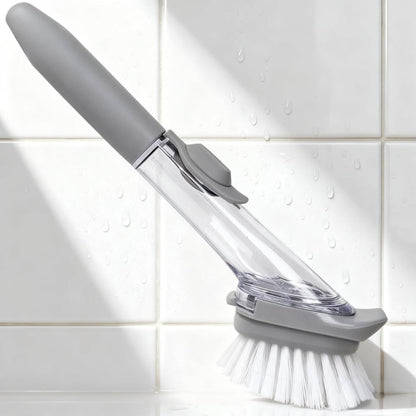 New Brush Pot Long Handle Cleaning Brush Kitchen Dishwashing Brush Dishwashing Sponge with Liquid Washing Brush