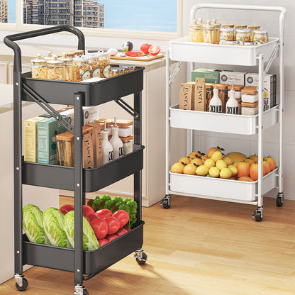 Small trolley storage rack | portable snack rack | foldable multi-layer floor storage rack