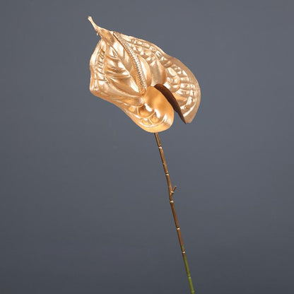Gold Rose & Foliage Branch Arrangement | New Year Decoration Series | Turtle Back Eucalyptus & Ginkgo Leaf Fake Flower