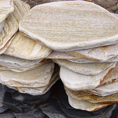 Hand-Cut Natural Stone Mosaic Stepping Stone for Yard & Patio