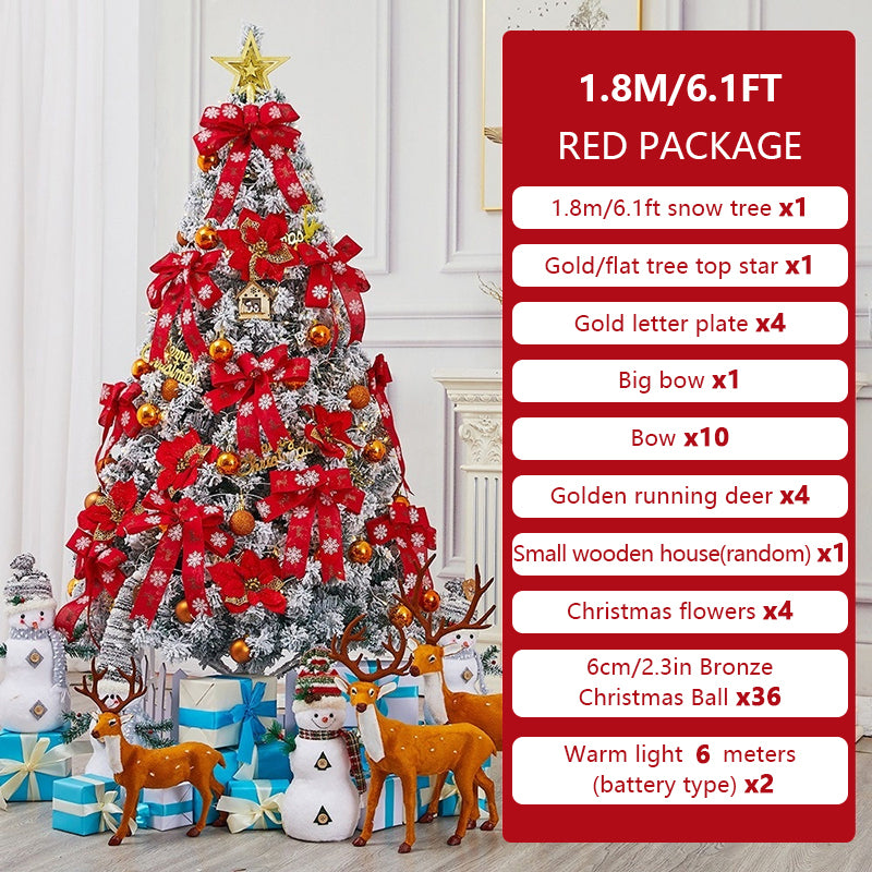 Flocked Christmas trees feature a realistic appearance. They are easy to assemble and are perfect for indoor decoration, adding a festive touch and a full sense of festivity.