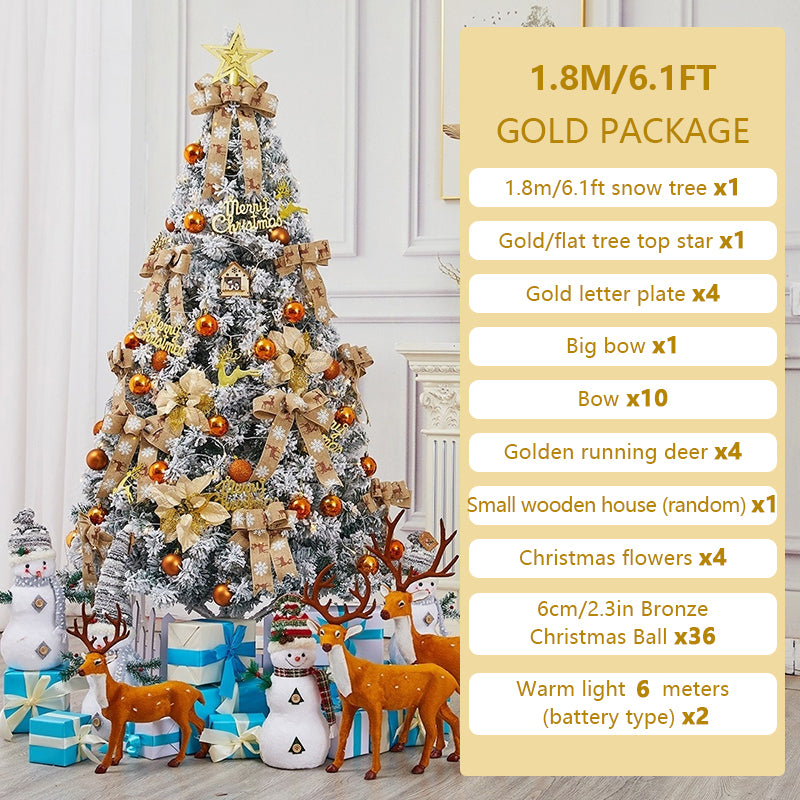 Flocked Christmas trees feature a realistic appearance. They are easy to assemble and are perfect for indoor decoration, adding a festive touch and a full sense of festivity.